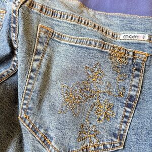 Maternity jeans size 26 flared denim natural fibers cotton denim